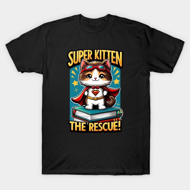 Superhero Kitten Cute Funny t-shirt T-Shirt by deanisadea21